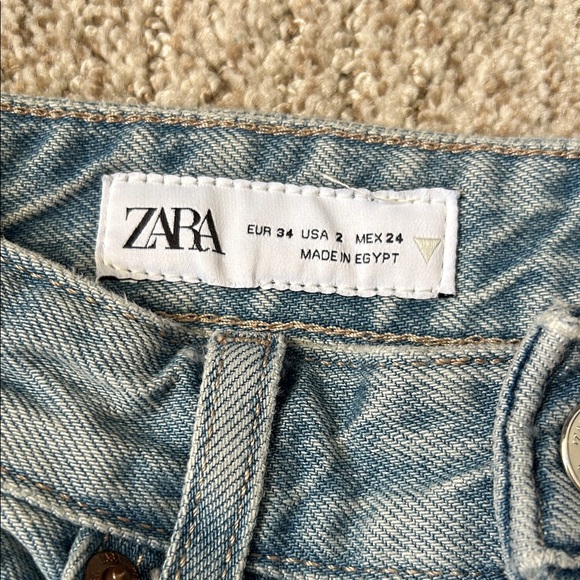 Zara Women's Wide Leg Full Length Blue Jeans Size 2 Inseam 32in - Picture 2 of 4